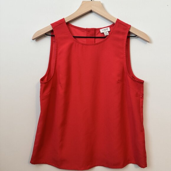 J.Crew Size Extra Small (XS) J.Crew Red Sleeveless Tank Top Classic Blouse Women - Picture 1 of 3